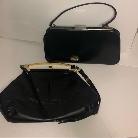Retro Vintage Handbag Purse Lot of 2 Black - Picture 9 of 9